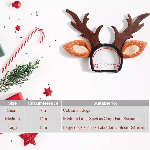Black Dog Elk Reindeer Antler Christmas Costume Holiday Head wear Accessories - Picture 4 of 4